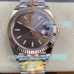Swiss Reissue Rolex Datejust II ARF 3235 Brown Dial Half Rose Gold Watch 41mm 